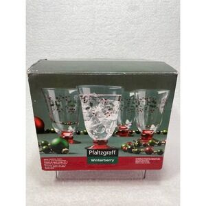 Pfaltzgraff Winterberry Water Goblets Set of 4, Used but w/ Box